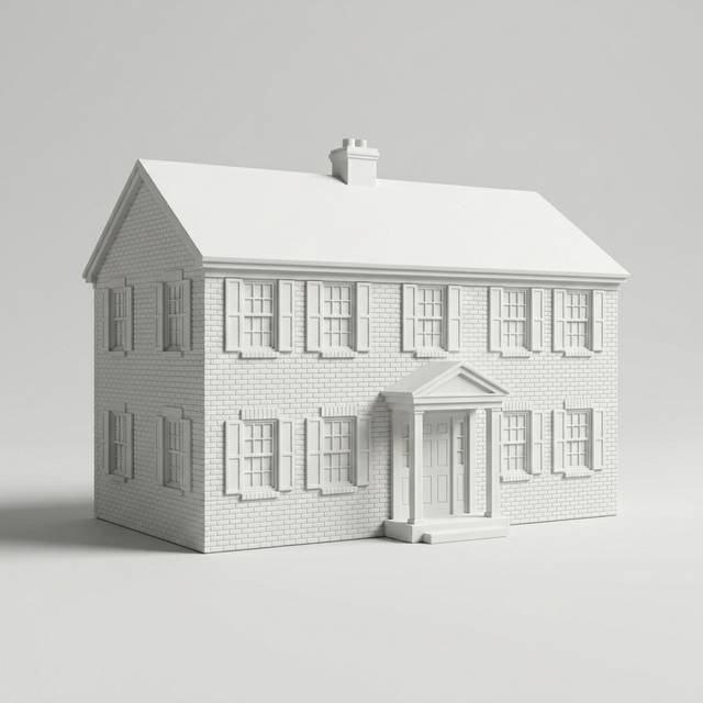 A free preview of a house, sculpted in matte white