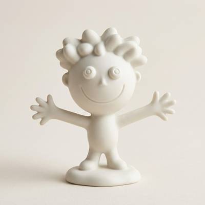 Kid's Drawing Keepsake sculpted in matte engineered ceramic from a single photograph