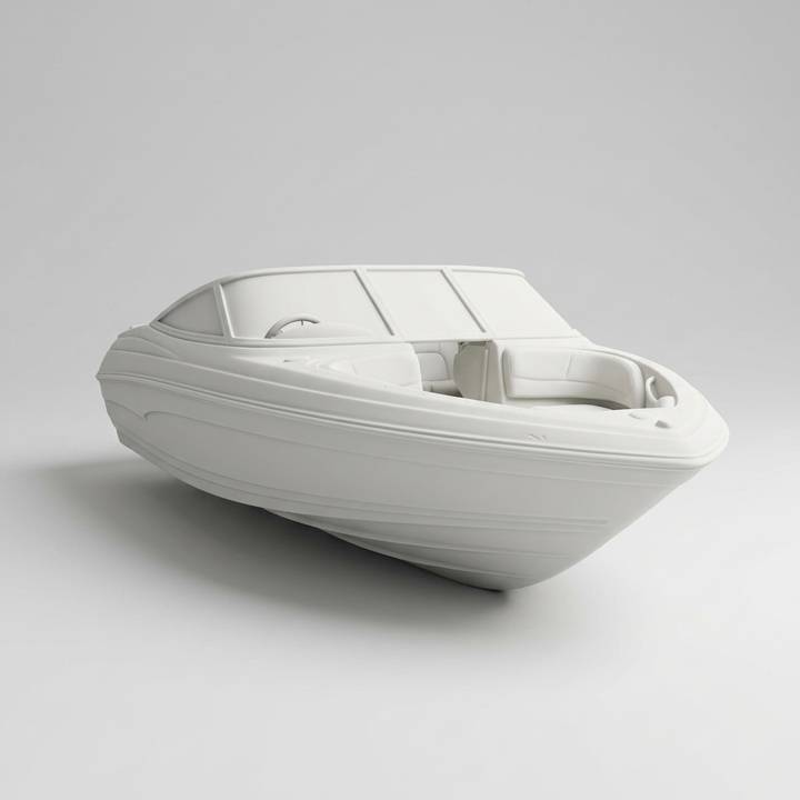 Custom Sculpted Ceramic Boat