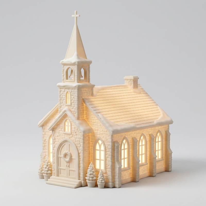 A free preview made from: A country church with a tall bell tower and arched windows