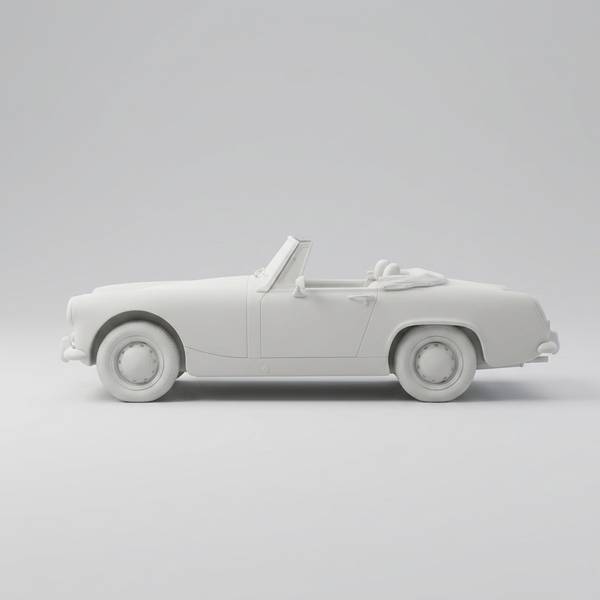 Custom Sculpted Ceramic Car — Side profile keepsake example