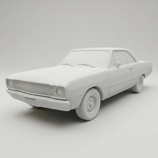 Custom Sculpted Ceramic Car — Three-quarter front keepsake example