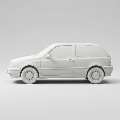 Custom Sculpted Ceramic Car sculpted in matte engineered ceramic from a single photograph