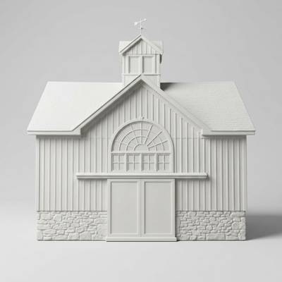 Custom Sculpted Ceramic Venue sculpted in matte engineered ceramic from a single photograph