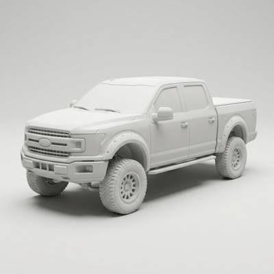Custom Sculpted Ceramic Car sculpted in matte engineered ceramic from a single photograph