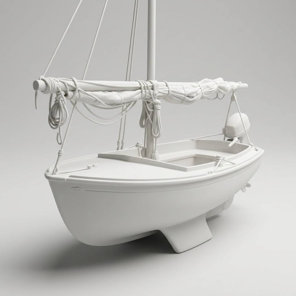 Custom Sculpted Ceramic Boat example 9 of 10